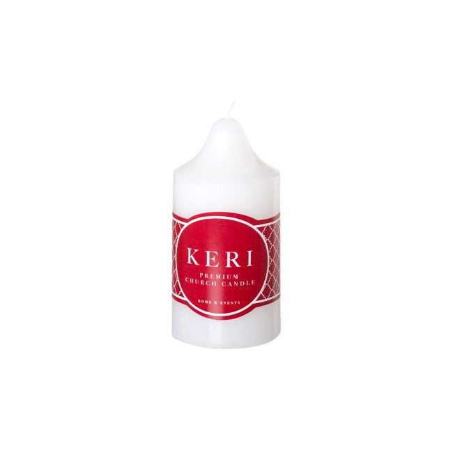 Church Pillar Candle White (5x10cmH) 12Hr