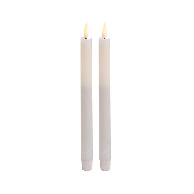 Wax LED Trueflame Dinner Taper Candle 2PK (2.2x24cmH)