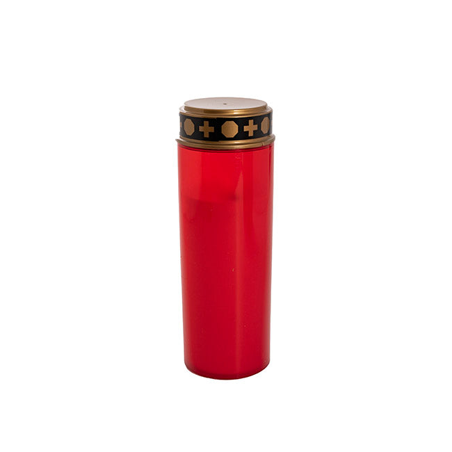 LED Sympathy Memorial Candle Red (7.5Dx21.5cmH)