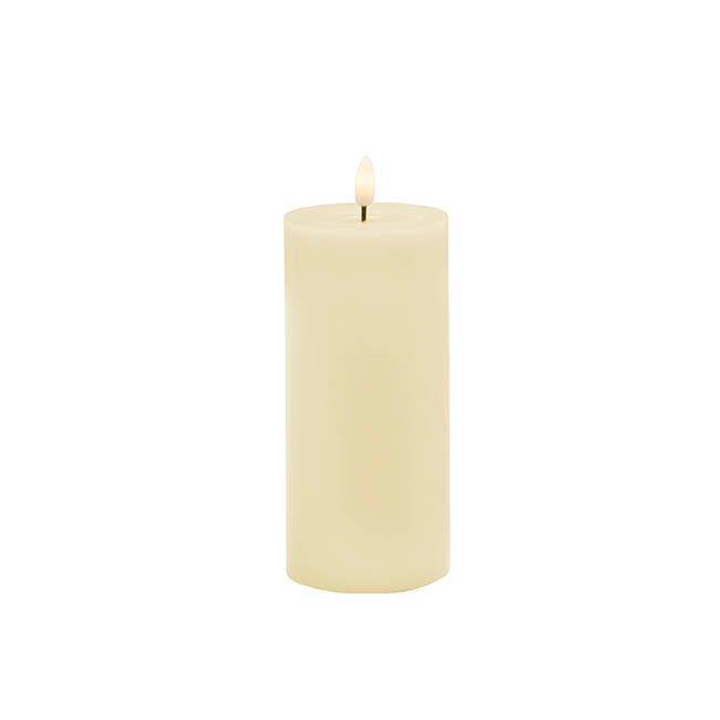 Wax LED Trueflame Event Pillar Candle Ivory (7.5x17.5cmH)