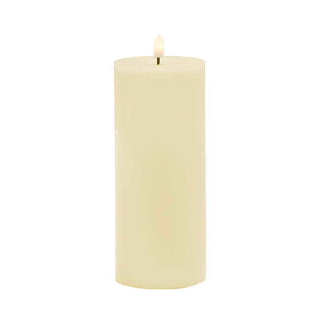 Wax LED Trueflame Event Pillar Candle Ivory (10x25cmH)