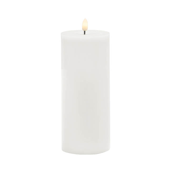 Wax LED Trueflame Event Pillar Candle White (10x25cmH)