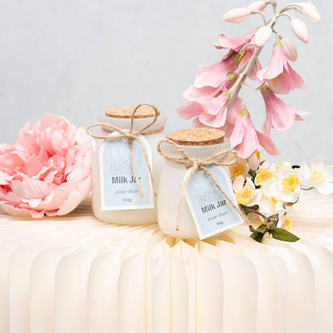 Scented Candle Mini Milk Jar Amber Blush (80g)