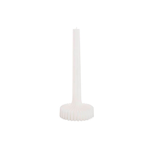 Contemporary Fluted Taper Dinner Candle (10Dx25cmH) White