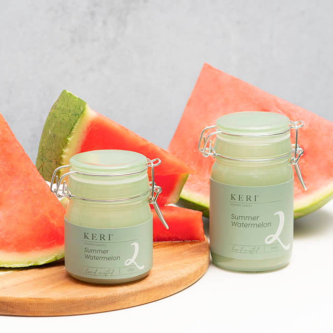Scented Candle Honey Jar Summer Watermelon (6.5Dx12cmH) 200g