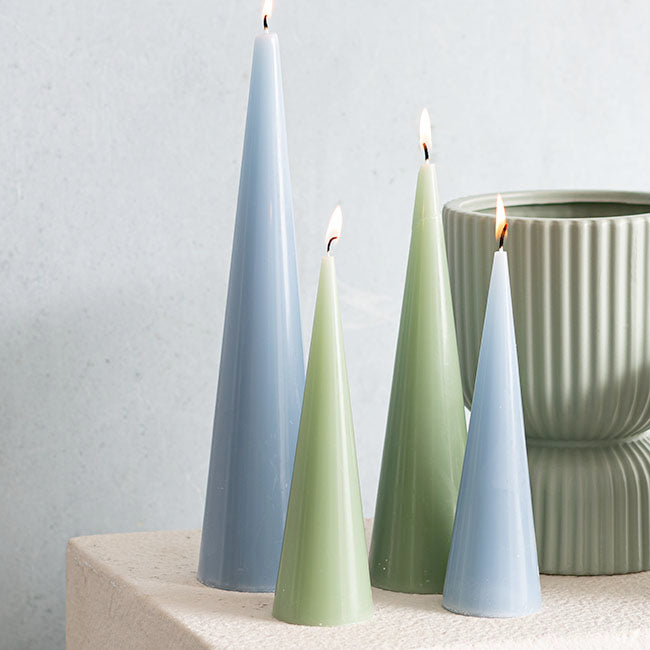 Fleur Cone Candle Eucalyptus Green (5.5x20cmH)