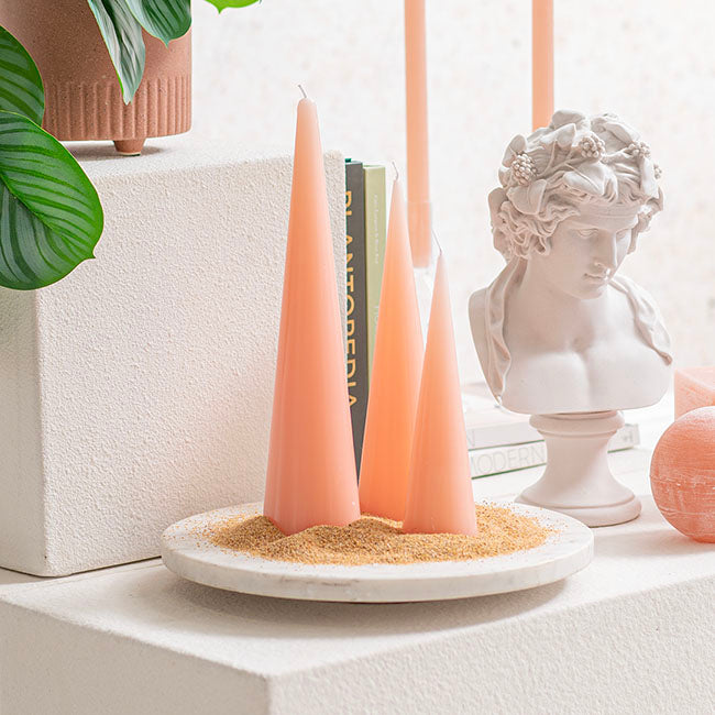 Fleur Cone Candle Peach (5.5x20cmH)