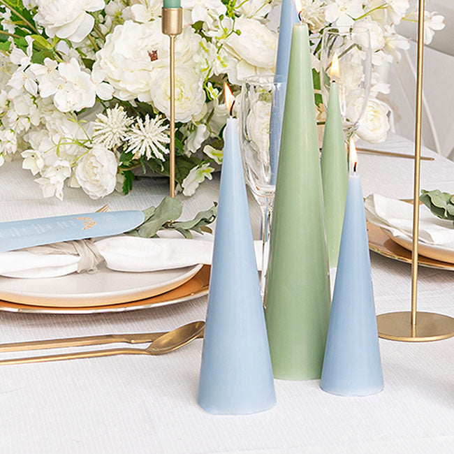 Fleur Cone Candle French Blue (6.5x25cmH)
