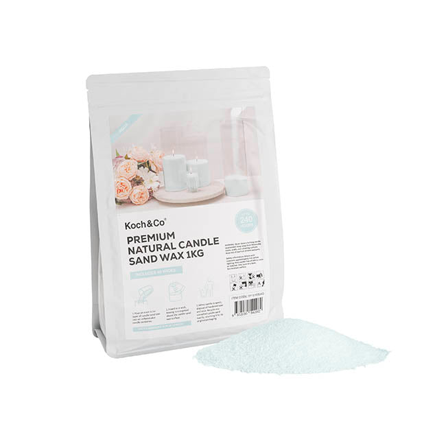 Crystal Natural Candle Sand Wax with 40 Wicks Aqua (1kg)