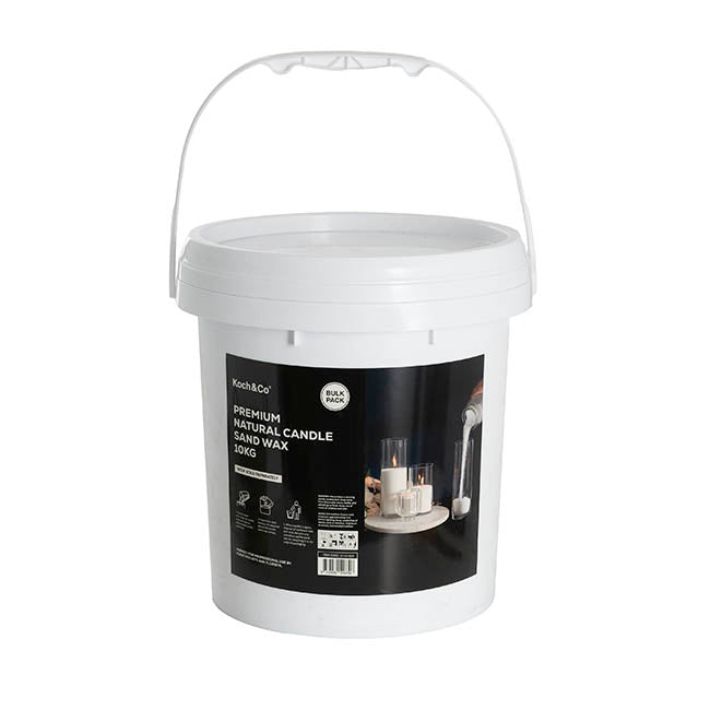 Crystal Natural Candle Sand Wax White Bulk Bucket (10kg)