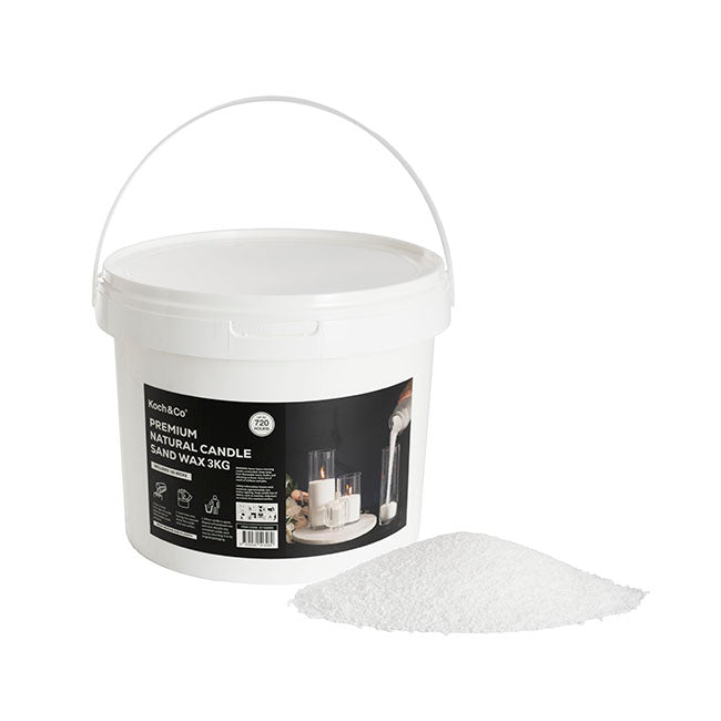 Crystal Natural Candle Sand Wax with 120 Wicks White (3kg)