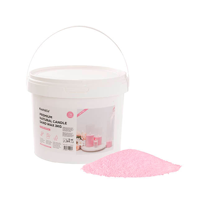 Crystal Natural Candle Sand Wax with 120 Wicks Soft Pink 3kg