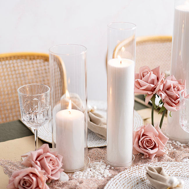 Round Glass Candle Plate Clear (9.5cmx1.75cmH)