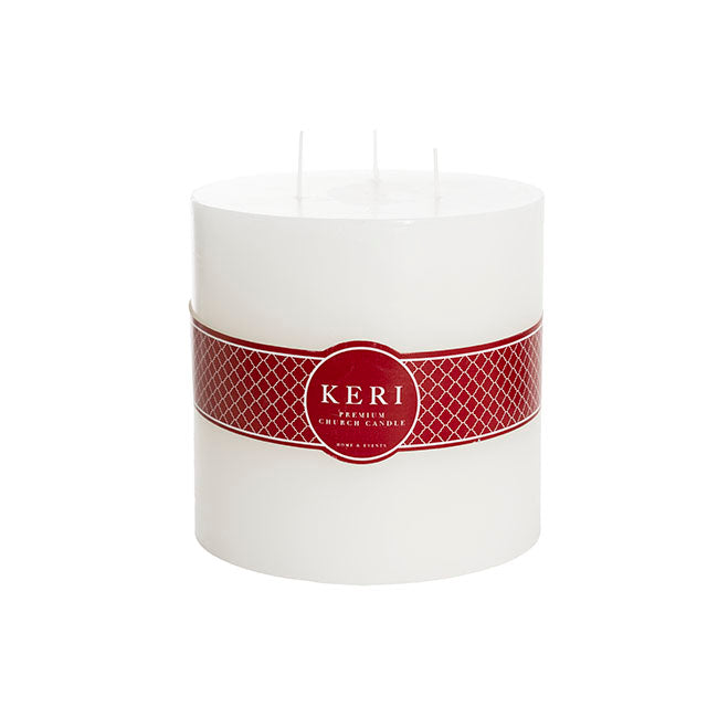 Pillar Candle 3 Wick 95Hr White (15x14.5cmH)