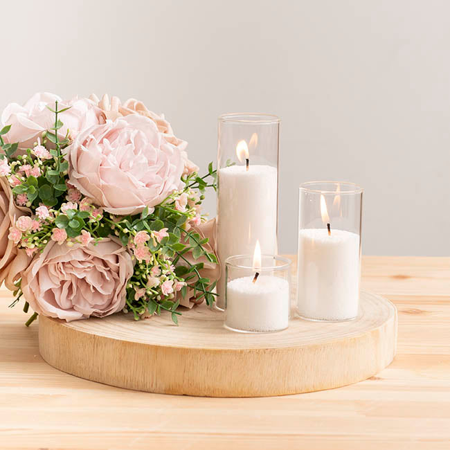 Glass Cylinder Event Candle Holder Clear (5Dx10cmH)