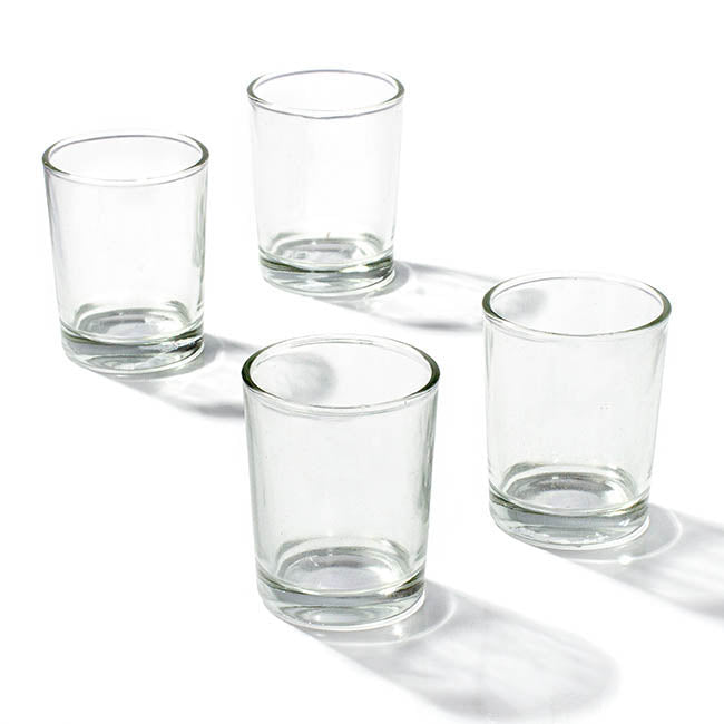 Glass Votive Candle Holder Cylinder Clear (5x6cmH)