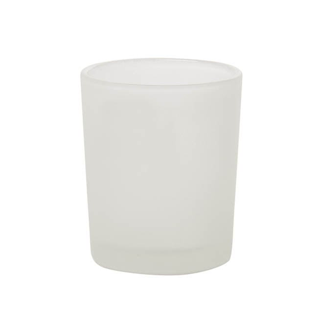 Glass Votive Candle Holder Cylinder Frosted (5x6.5cmH)